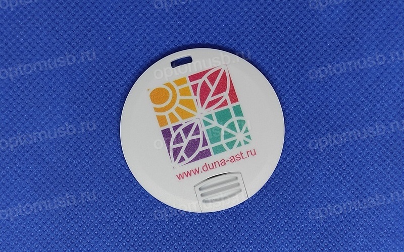 USB 2.0 флешка в виде пластиковой карточки круглой формы