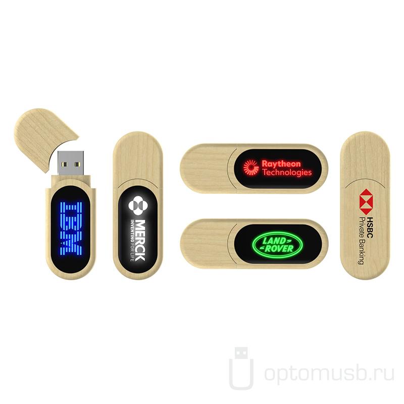 Флешка в деревянном корпусе с LED подсветкой STABLO