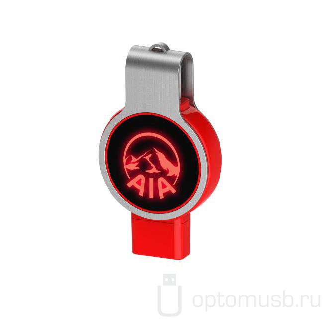 Флешка с LED подсветкой поворотная КРУГ (под заказ)