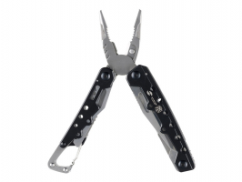 Мультитул Stinger, 105x40 мм, 12 функций, сталь, чёрно-серебристый, в комплекте нейлоновый чехол