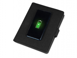 Органайзер с беспроводной зарядкой 5000 mAh Powernote, темно-серый