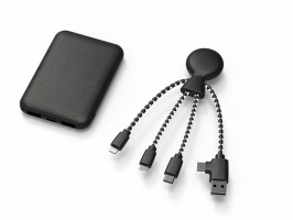 Портативное зарядное устройство BioPack c кабелем Mr. Bio, 5000 mAh, черный