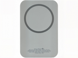 Магнитный беспроводной внешний аккумулятор MagnetIQ, 5000 mah, 10 W, серый Cool gray 7C