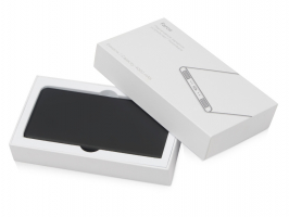 Портативное зарядное устройство с красной подсветкой логотипа Faros, soft-touch, 4000 mAh