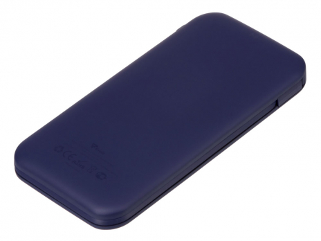 Внешний беспроводной аккумулятор с подсветкой лого Astro, 10000 mAh, темно-синий (Р)