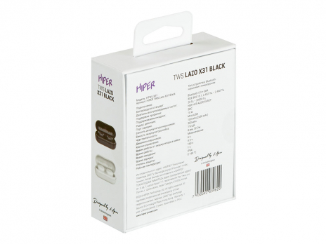 Наушники HIPER TWS Lazo X31 Black (HTW-LX31) Bluetooth 5.3 гарнитура, Черный (Р)