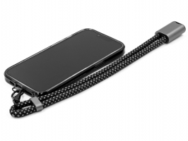 Ремешок-держатель для телефона с зарядным кабелем USB-C - USB-C Lany Wristband Charge Eco, серый
