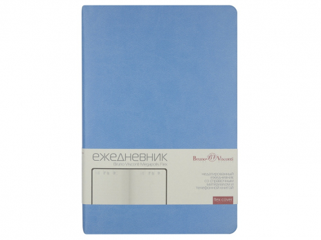 Ежедневник А5 недатированный Megapolis Velvet Flex, небесно-голубой