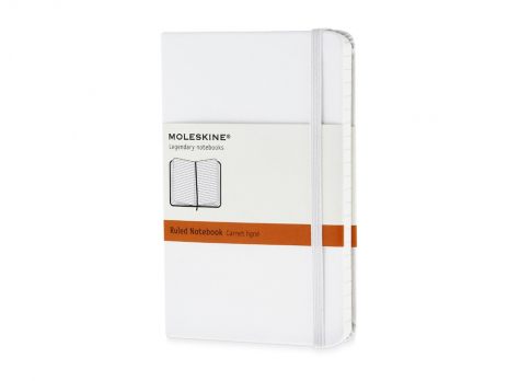 Записная книжка Moleskine Classic (в линейку) в твердой обложке, Pocket (9x14см), белый